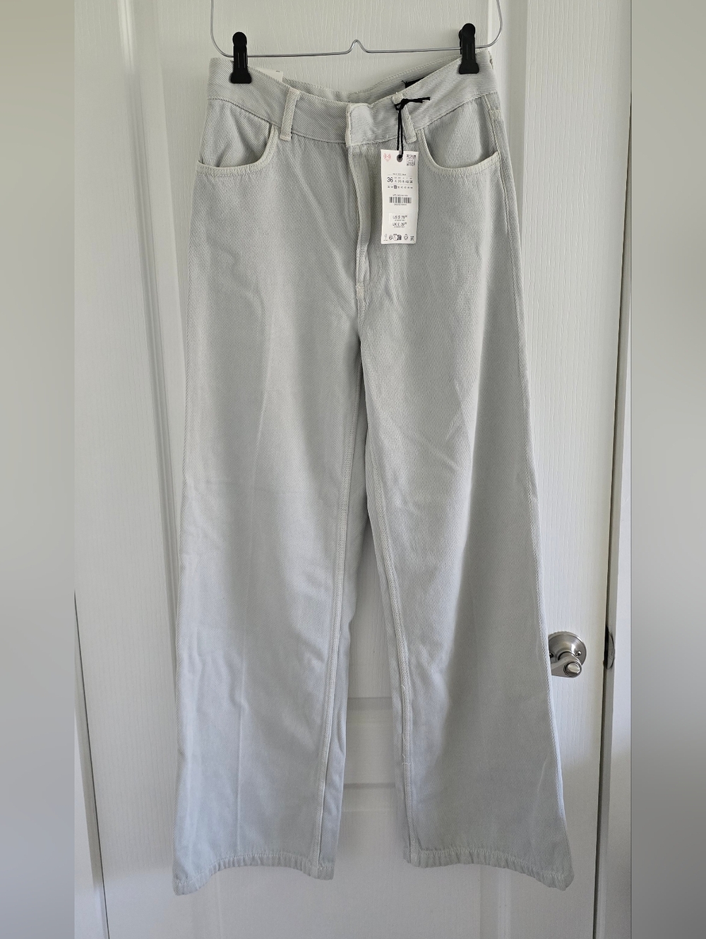 Zara Women's Wide-Leg Jeans in Light blue